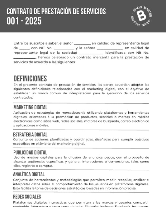 Plantilla de contrato 2025
